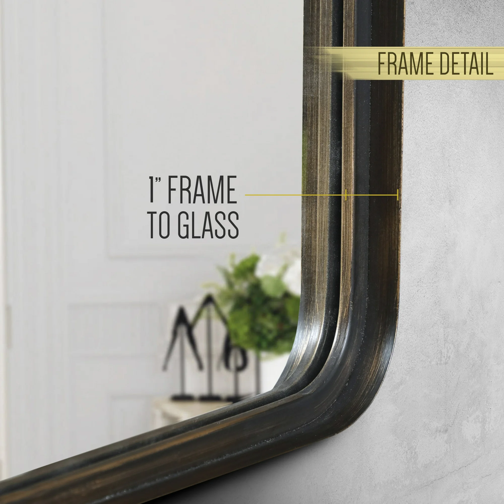 HBCY Creations 20" x 30" Brushed Bronze Mirror for Wall - Sturdy Metal Framed Mirror - Rectangle Mirror with Metal Frame for Bathroom, Entryway, Living Room & More! - Image 6