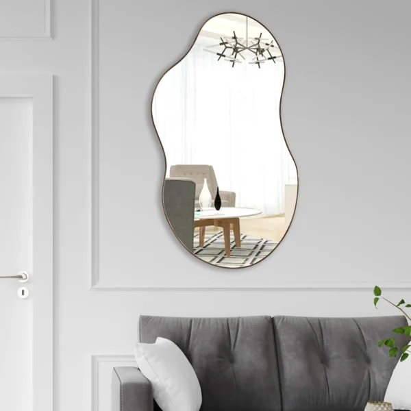 Irregular Mirror for Wall, Novelty Cloud Shaped Wall Mirror Asymmetrical Wall Mirror for Living Room Entryway 22"x36" - Image 3