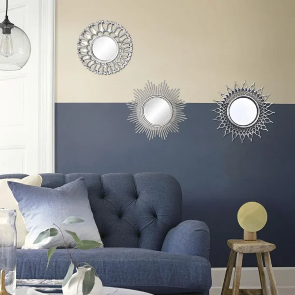3pcs Wall Mirror Decorative Circle Dressing Mirrors for Vanity Entrance - Image 3