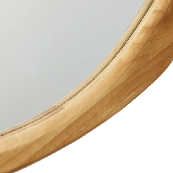 LuxenHome Natural Pine Wood Frame Irregular Oblong Wall Mirror - Image 4