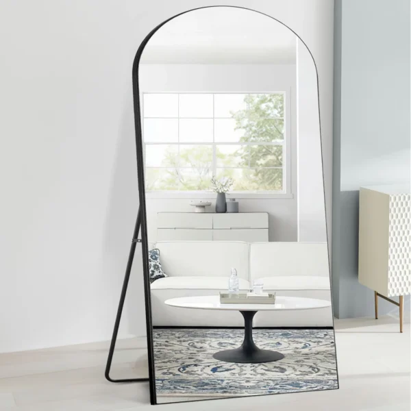 71"x32" Modern Arched Full Length Mirror Floor Mirror Full Mirror with Bracket,Black