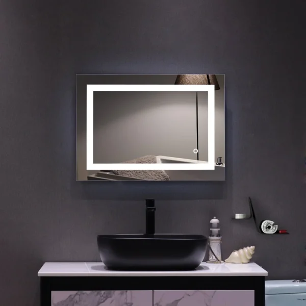 Zimtown Touch LED Bathroom Mirror Rectangle Light Strip Lighted Mirror 32x24 Silver - Image 6