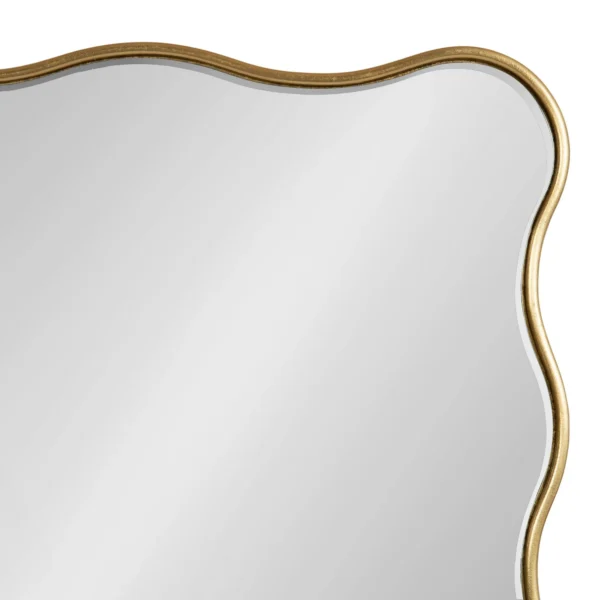 Kate and Laurel Viona Modern Scalloped Rectangle Mirror, 24 x 36, Gold, Decorative Wavy Mirror with Unique Rippled Edge and a Glamorous Gold Finish - Image 4