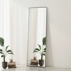 Full Length Mirror, 16"x59" Nano Glass Floor Mirror, Standing Rectangle Floor Mirrors Body Dressing Wall-Mounted Mirror for Living Room, Bedroom,Gold