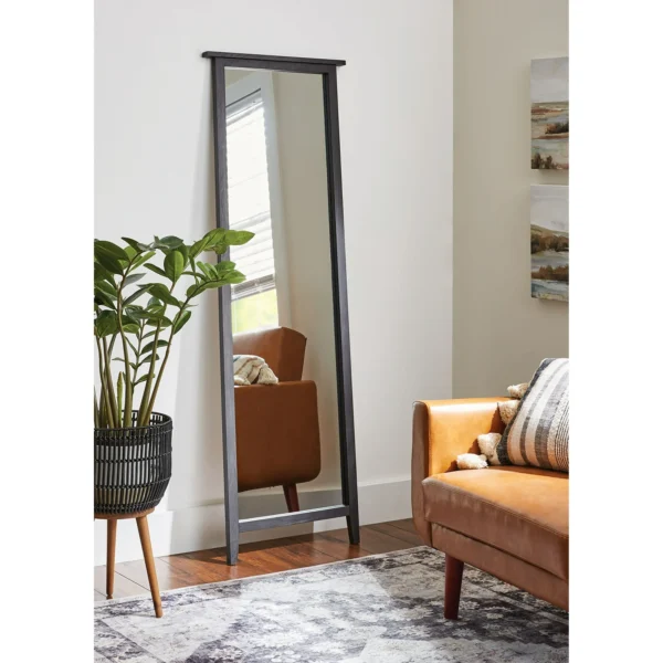 Better Homes & Gardens 24x68 Rectangular Black Finish Footed Floor Mirror - Image 3