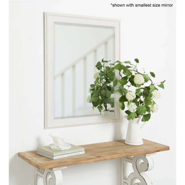 Kate and Laurel - Alysia Large Decorative Frame Rectangle Wall Mirror, 26.5 x 32.5 White