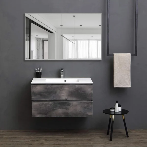 51"x32" Silver Modern Full Length Mirror - Image 2