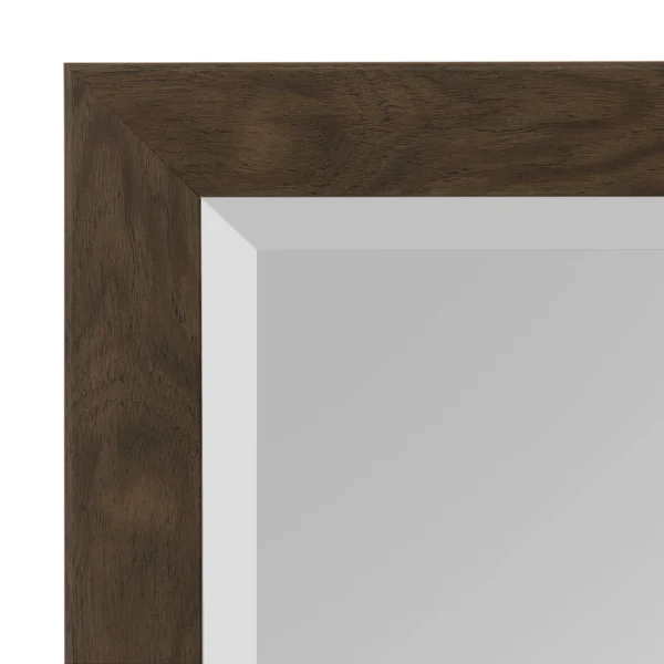 DesignOvation - Beatrice Framed Decorative Rectangle Wall Mirror, 27 x 39, Walnut Brown - Image 3