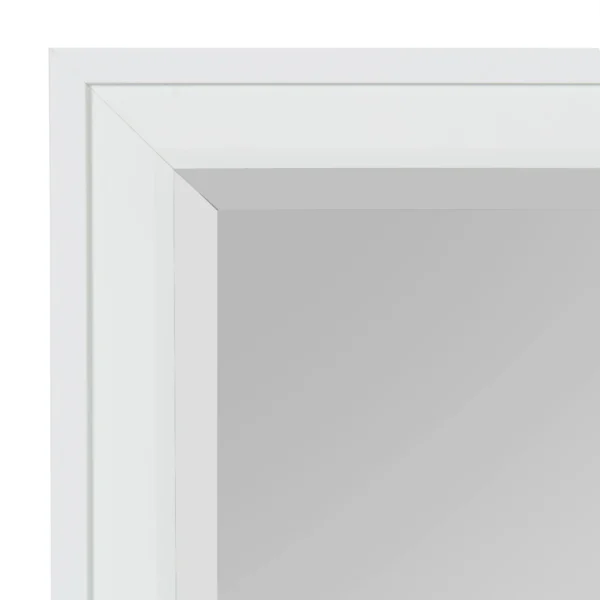 DesignOvation Bosc Framed Decorative Rectangle Wall Mirror, 27.5x39.5 White - Image 2
