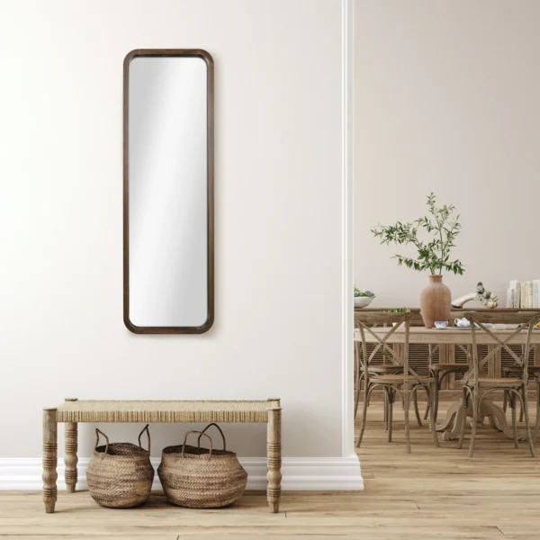 Mainstays 17" x 53" Walnut Wall Mirror - Image 2