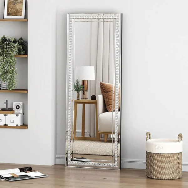 SHYFOY Crystal Full Length Mirror Standing Mirror for Living Room,59" x 22" - Image 2