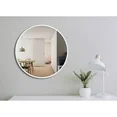 Infinity Instruments Plata 21 Inch Round Hanging Wall Mirror, Silver Matte Frame