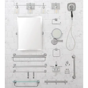 Better Homes & Garden Chandler 26" x 22" Square Tilt Bathroom Mirror, Chrome