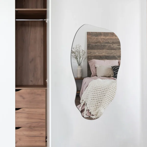 Irregular Body Mirror Wall Decor, Asymmetrical Wall Mirror for Living Room Bathroom Entryway, Modern Decorative Mirror Hanging ( 31.5'' x 17.7'' ) - Image 2