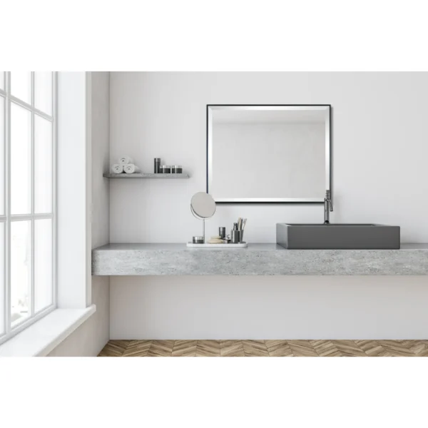 Mainstays Beveled Modern Rectangular Wall Mirror, 23x29, Black - Image 2
