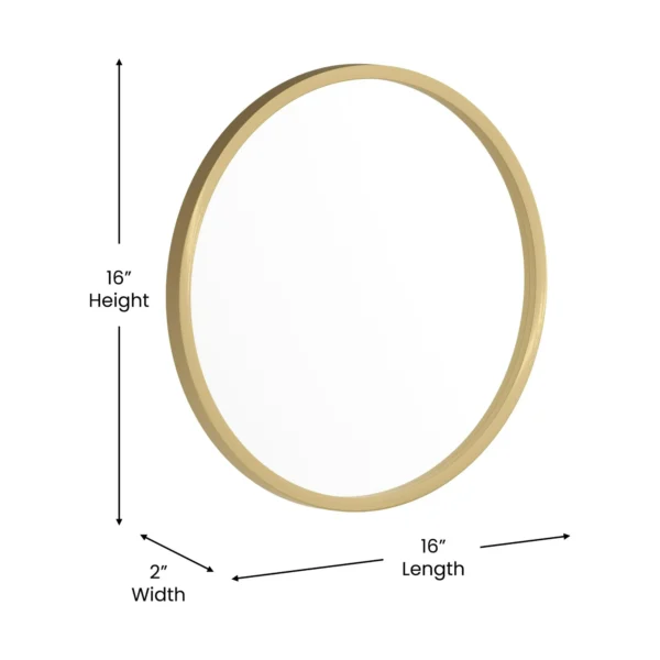 Merrick Lane 16" Round Accent Wall Mirror in Black with Metal Frame for Bathroom, Vanity, Entryway, Dining Room, & Living Room - Image 4