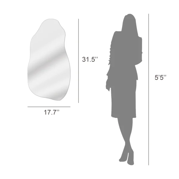 Irregular Body Mirror Wall Decor, Asymmetrical Wall Mirror for Living Room Bathroom Entryway, Modern Decorative Mirror Hanging ( 31.5'' x 17.7'' ) - Image 5