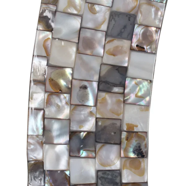 Radiance Goods Vertical Hanging Seashell Finish Oval Framed Wall Mirror 35" Height - Image 4