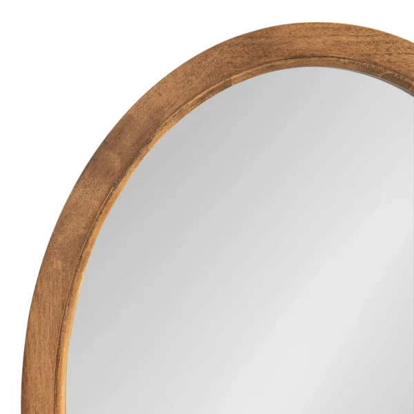 Kate and Laurel Hogan Farmhouse Oval Framed Wall Mirror, 18 x 24, Natural Rustic, Decorative Traditional Wood Mirror with Soft Curvature and Oval Shape - Image 2