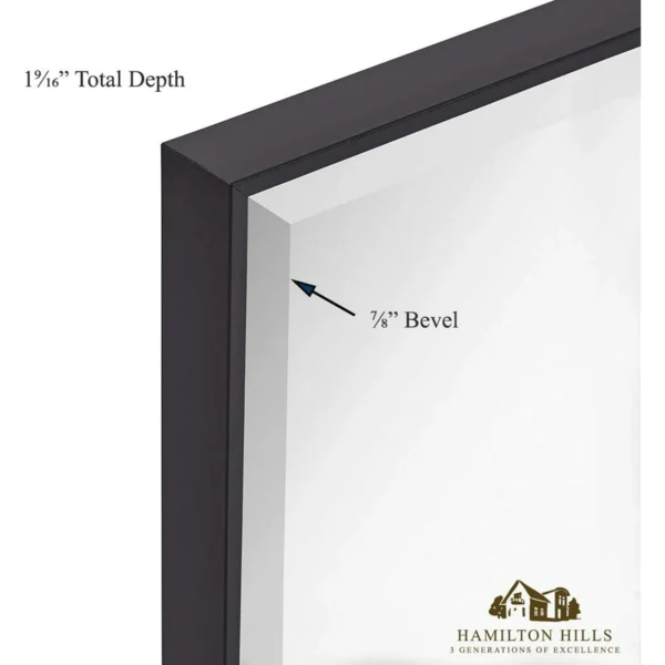 Hamilton Hills Black Full Length Mirror for Floor Full Body Standing Mirror Tall 58" x 18" Wide Stand Up - Image 2