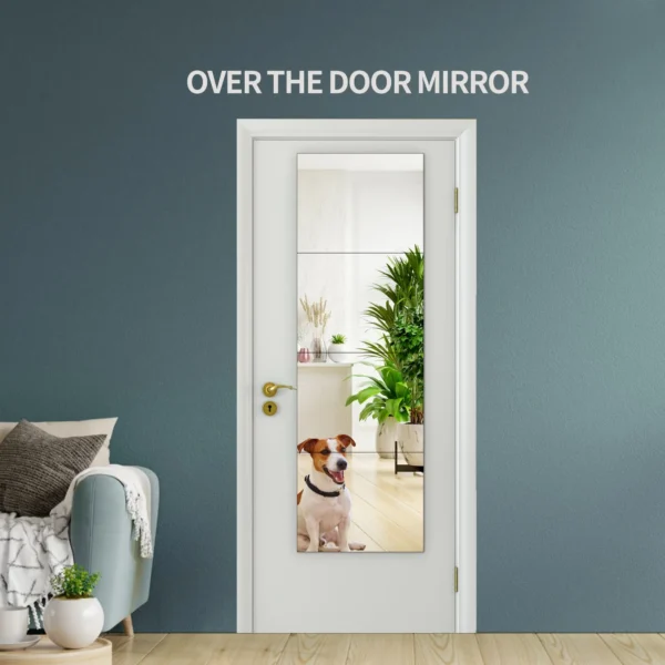 MEBRUDY 4Pcs 14x11 Inch Full Length Mirror Tiles, Glass Full Body Wall Mirror for Home Gym Bedroom Living Room Closet Door Dorm