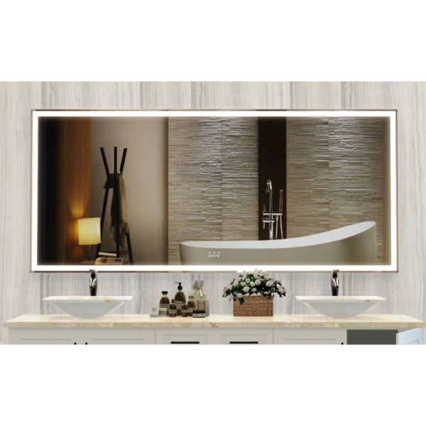 ANYHI 72" x 32" Silver Oversized LED Bathroom Full Length Wall Mirror Large - Image 6