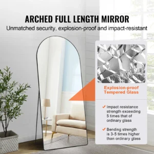 KFFKFF Arched Full Length Mirror 71'' x 32'' Full Body Mirror Standing Hanging