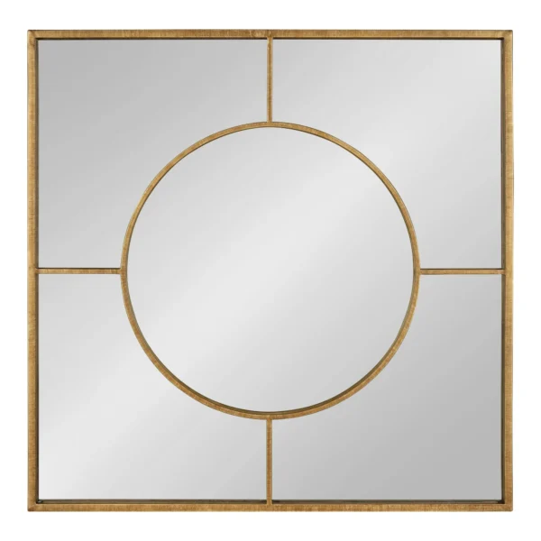 Kate and Laurel Modern Square Ansonia Accent Mirror, 30" x 30", Gold - Image 2