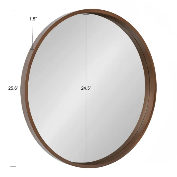 Kate and Laurel Travis Mid-Century Round Wall Mirror, 25.6 inch Diameter, Bronze, Modern Accent Mirror - Image 2