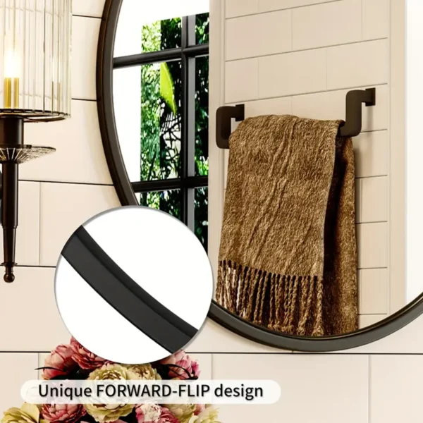 24 inch Black Round Mirror, Bathroom Vanity Wall Mirror with Frame, Entryway Living Room Decor. - Image 2