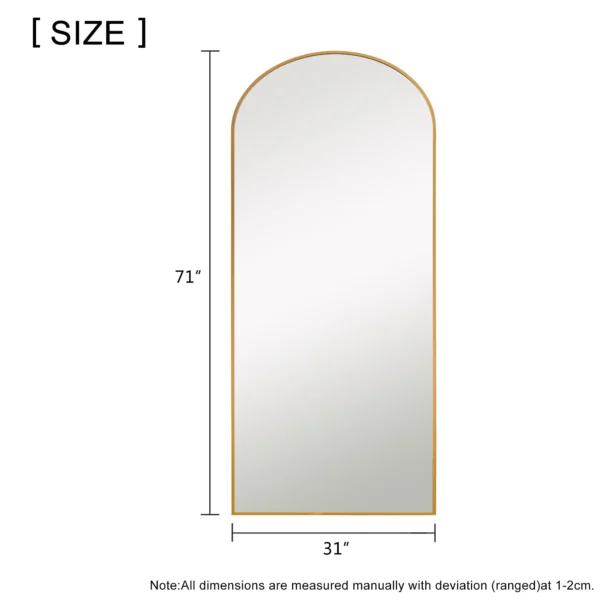 71"x32" Modern Arched Full Length Mirror Floor Mirror Full Mirror with Bracket,Black - Image 3