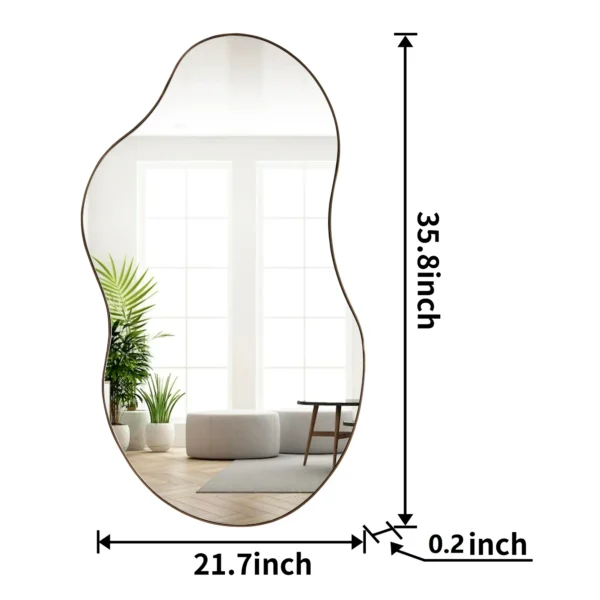 Irregular Mirror for Wall, Novelty Cloud Shaped Wall Mirror Asymmetrical Wall Mirror for Living Room Entryway 22"x36" - Image 2
