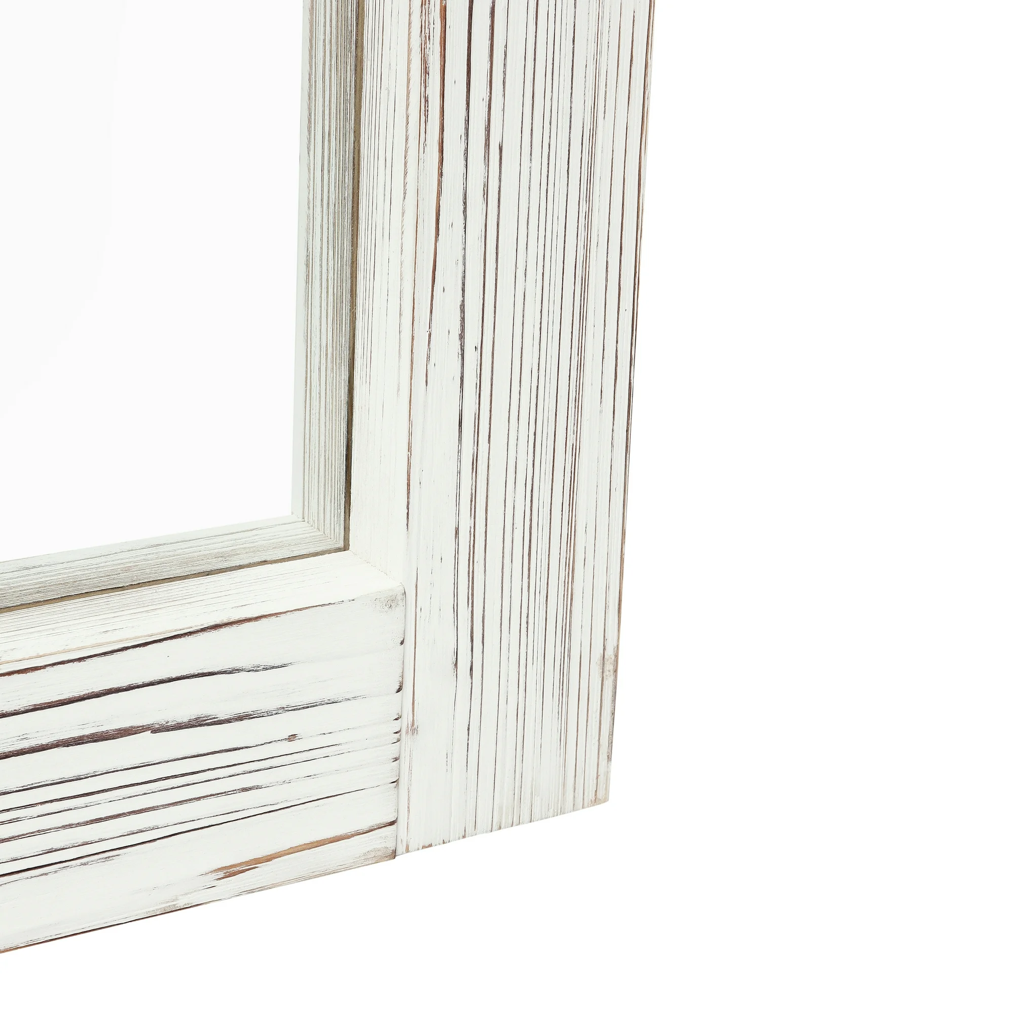 Emma + Oliver Rustic Solid Wood 22"x65" Full Length Floor Mirror, Wall Mounted or Wall Leaning, White Wash - Image 2