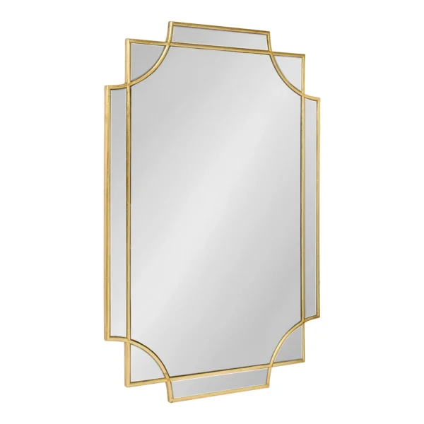 Kate and Laurel Minuette Decorative Rectangle Frame Wall Mirror in Gold Leaf, 24x35.5 Inches - Image 2