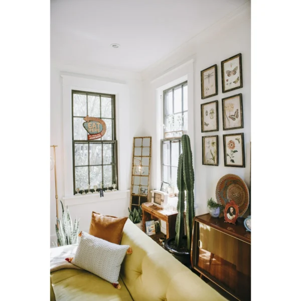 Creative Co-Op Distressed Rectangle Metal Framed Windowpane Wall Mirror, Gold