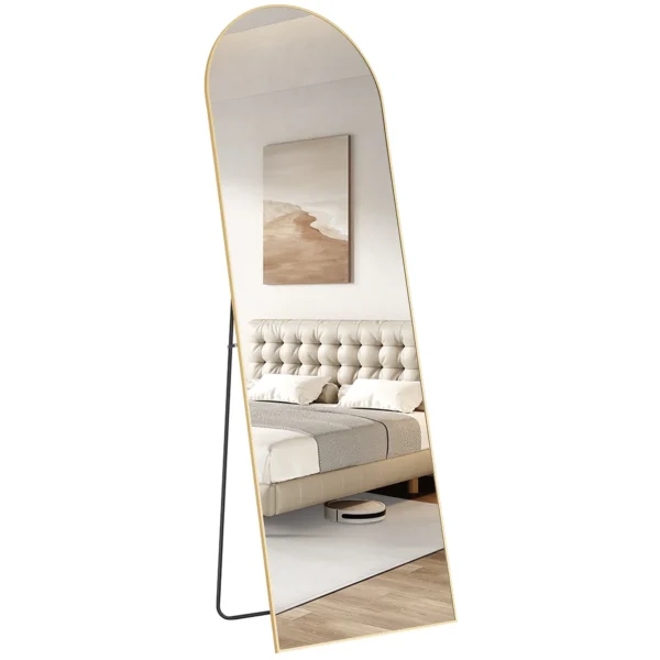 EDX Arched Full Length Mirror 64"x21" Full Body Mirror Rectangle Free Standing Wall Mounted Leaning Hanging Floor Mirrors, Gold - Image 6