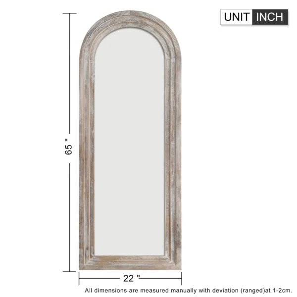 71x32 Modern Wood Frame Arched Full Length Mirror Oversize Mirror Floor Mirror,Black - Image 4