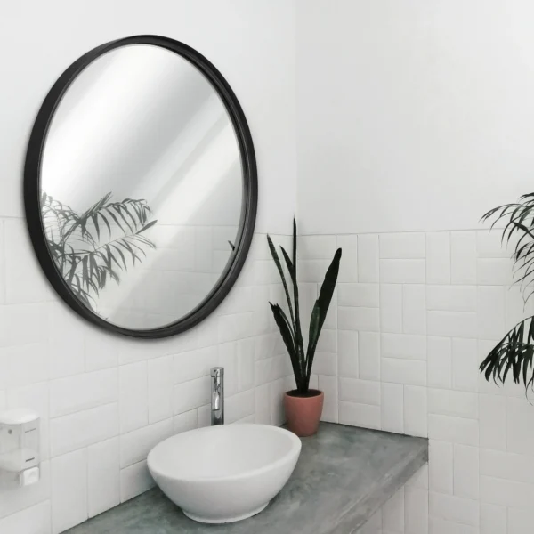 HBCY Creations Black Circle Wall Mirror 30 Inch Black Round Wall Mirror for Entryways, Washrooms, Living Rooms - Image 4