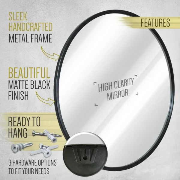 DecMode 54" x 35" Black Bubble Cluster Wall Mirror - Image 2