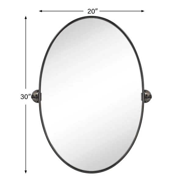 TEHOME Farmhouse Oval Oil Rubbed Bronze Metal Pivot Bathroom Vanity Mirror Tilting Vanity Mirrors 20x30" - Image 2