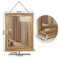 Sfugno Wall Mirror with Shelf and Metal hanging rod, 20 x 16 inch Wall Mirror Hanging for Bathroom, Vanity, Bedroom, Entryway, Living Room(Rustic Brown)