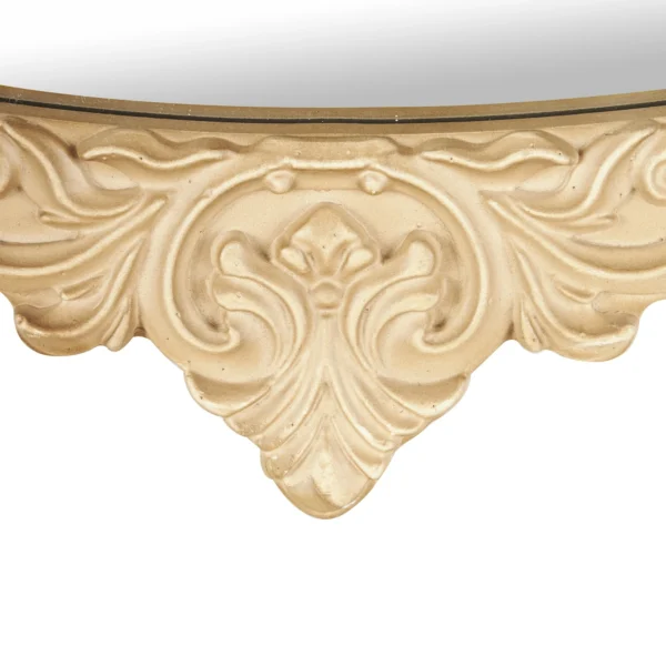 DecMode 24" x 48" Bronze Oval Scroll Wall Mirror with Beaded Frame - Image 2