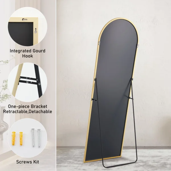 Full Length Mirror with Lights, 64"x21" LED Full Body Mirror, Free Standing Lighted Floor Mirror, 3 Color Lighting, White - Image 4