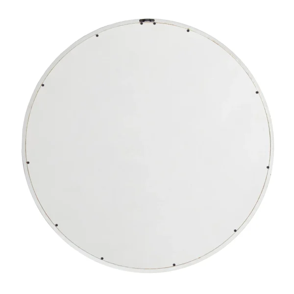 Fetco White 30-in. Round Carved Frame Mirror - Image 2