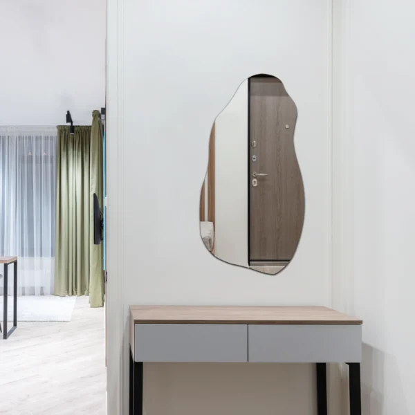 Irregular Body Mirror Wall Decor, Asymmetrical Wall Mirror for Living Room Bathroom Entryway, Modern Decorative Mirror Hanging ( 31.5'' x 17.7'' ) - Image 3