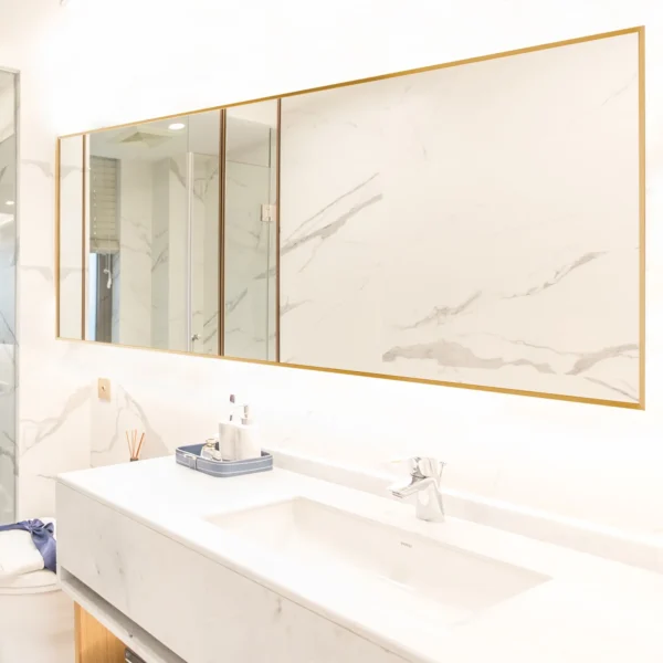 RACHMADES Full Length Mirror 65"x24" Floor Mirror Stand Gold Wall Large Full Body Mirror Rectangle - Image 5