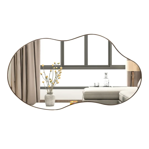 Irregular Mirror for Wall, Novelty Cloud Shaped Wall Mirror Asymmetrical Wall Mirror for Living Room Entryway 22"x36" - Image 4