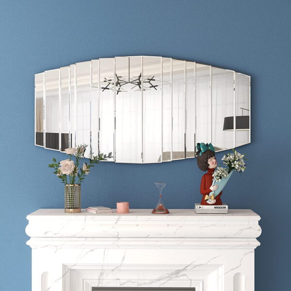 SHYFOY Large Mirror for Wall Decor Framless Irregular Wall Mirror Decorative for Living Room Entryway Mirror43"x21.5" - Image 5