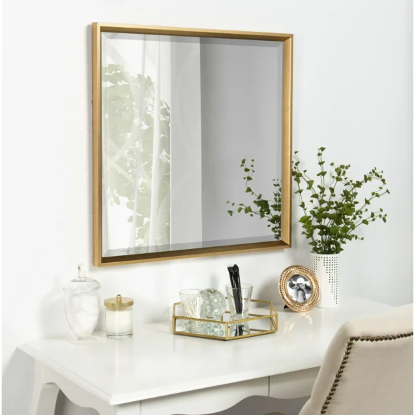 Kate and Laurel Calter Framed Square Mirror, 28 x 28, Gold - Image 4