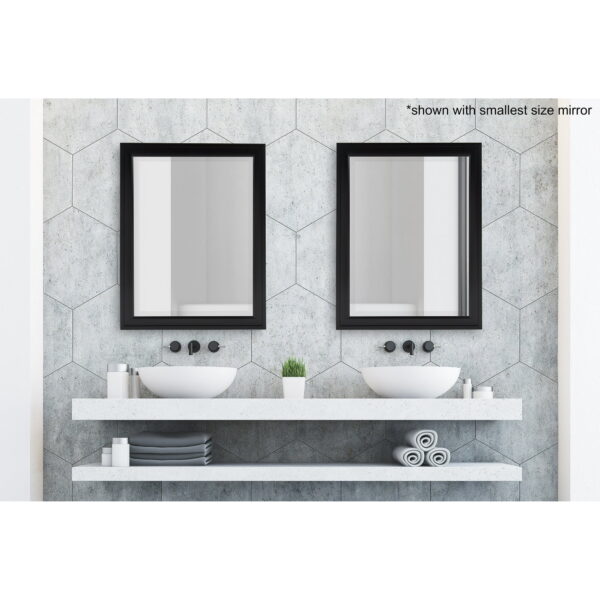 DesignOvation Bosc Framed Decorative Rectangle Wall Mirror, 27.5x39.5 Black